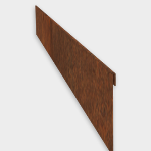 Cortenstaal kantopsluiting geplet 130mm (lengte 240 cm)
