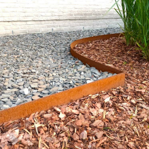 Cortenstaal kantopsluiting recht 150mm (lengte 150 cm)