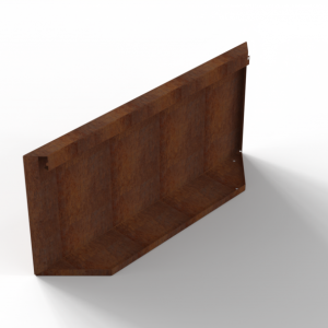 Bloembak Module+ Kopschot paneel (D) 90x42 cm CORTEN