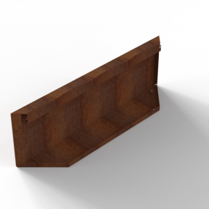 Bloembak Module+ Kopschot paneel (D) 90x28 cm CORTEN