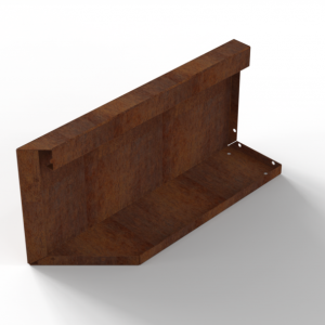 Bloembak Module+ Uitwendig hoekpaneel (B) 60x28 cm R CORTEN