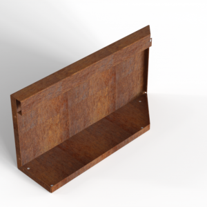 Bloembak Module+ Uitwendig hoekpaneel (B) 60x28 cm L CORTEN