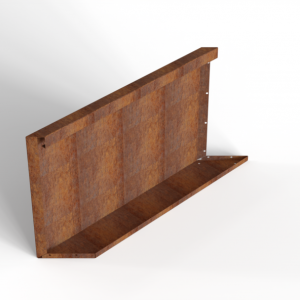 Bloembak Module+ Parallel paneel  (E) 90x56 cm L CORTEN