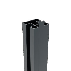 Boston alu paalprofiel voor hpl/glas RAL7016 24x17mm tbv paal L=124/190cm L=184 cm