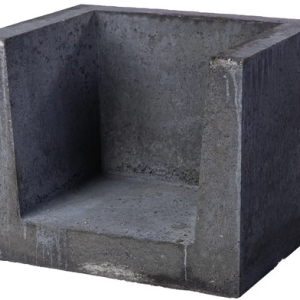 U-hoekelement 40x40x50 zwart