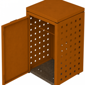 FST Kliko ombouw 240 Liter - 4 stuks CORTEN met vaste deksel