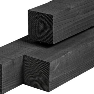 Douglas palen zwart geimpregneerd 9x9x300cm fijnbezaagd