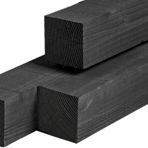 Douglas palen zwart geimpregneerd 15x15x250cm fijnbezaagd