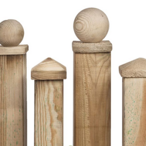 Paalornament hout Bol/plaat 10x10 cm