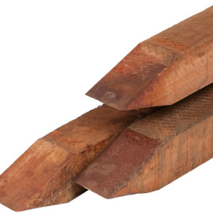 Hardhouten paal 6.5x6.5x275 cm glad geschaafd. gepunt - duurzaamheidsklasse 1