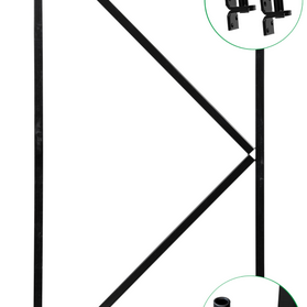 Stalen deurframe gegalvaniseerd en zwart gespoten H155xB90 cm incl. ogen en duimen