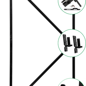 Stalen deurframe gegavaniseerd en zwart gespoten H155xB100 cm incl. luxe inbouwslotset zwart