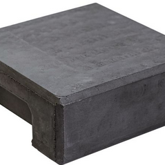 Beton-afdekpet antraciet vlakke kop 14x14x5cm tussenmodel