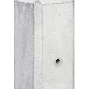 Beton-motiefpaal wit/grijs diamantkop 10x10x280cm met kabeldoorvoer