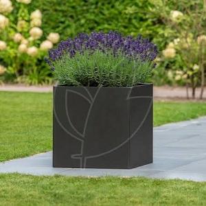 Bloembak Mohawk | zwart gepoedercoat staal 50x50x50 cm