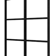 Complete set steellook glaswand zwart 165.2x224 cm