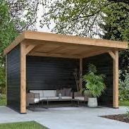 DHZ Plat dak Ommen Douglas 300x400 cm zwart geïmpregneerd