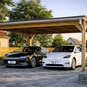 Douglas Dubbele carport t.b.v | 15 zonnepanelen