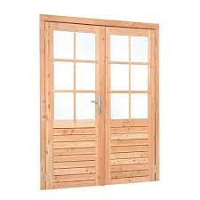 Douglas dubbele glas deur 6-ruits B1850xH2050mm buitenmaat | linksdraaiend (rvs beslagset)