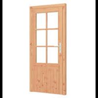 Douglas enkele glas deur 6-ruits B1000xH2050mm buitenmaat | linksdraaiend (rvs beslagset)