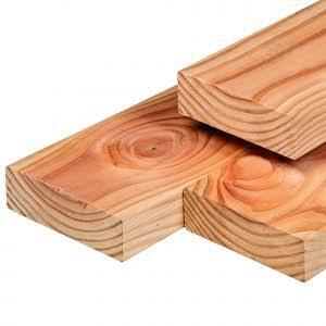 Douglas ligger 6.5x14x300 cm | gedroogd | geschaafd | 4 ronde hoeken