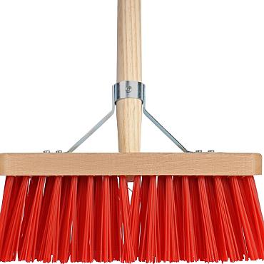 Bezem kunststof rood incl. steel 28 cm
