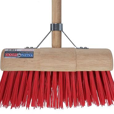 Bezem halfrond kunststof rood compleet 31 cm