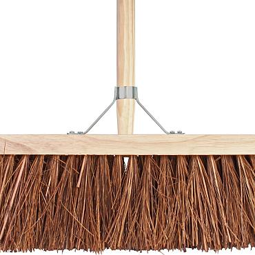 Bezem natuurvezel haren incl. steel 37 cm