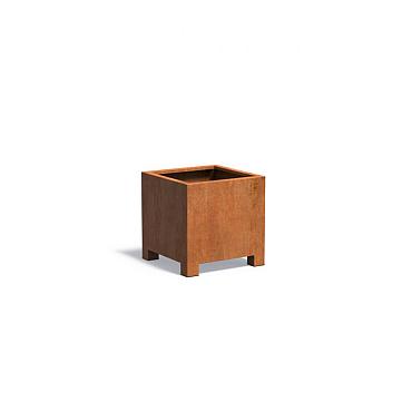Bloembak Corten met pootjes 700x700x700 mm