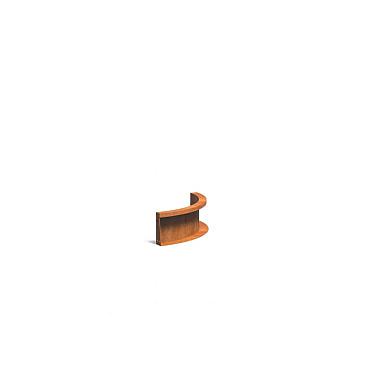 Keerwand Corten binnenbocht 500x2x200 mm (LxDxH)