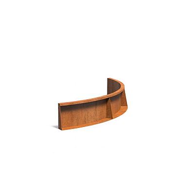 Keerwand Corten binnenbocht 1500x2x300 mm (LxDxH)