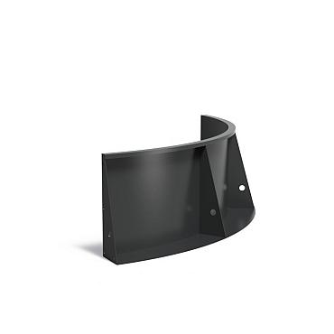 Keerwand Aluminium binnenbocht 1500x4x600 mm (LxDxH)