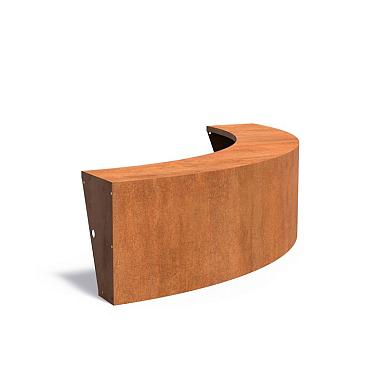 Keerwand Corten buitenbocht 2000x3x600 mm (LxDxH)