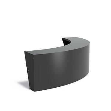 Keerwand Aluminium buitenbocht 2000x4x600 mm (LxDxH)