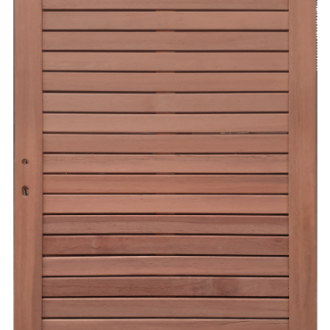 Keruing poort 26 Rhombus met slot 100x180cm incl. aanslaglat