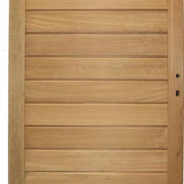 Bangkirai massief poort 22-l met slot 100x180cm links incl. aanslaglat