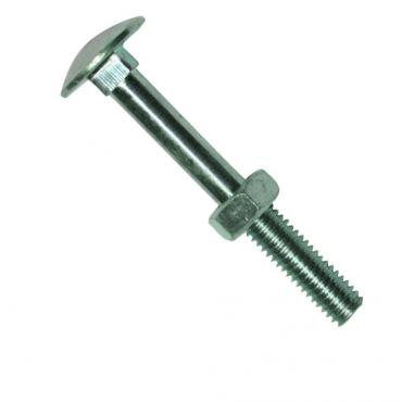 Slotbout DIN 603 M8x70mm met zeskantmoer DIN 555