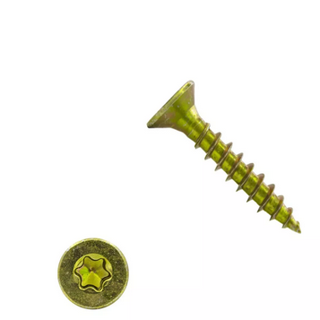 Spaanplaatschroef geelverzinkt torx 20 4.0x40mm (Doos 500 stuks)