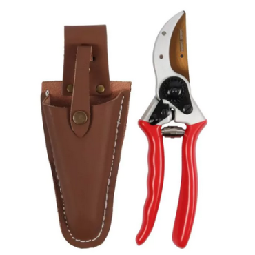 Talen Tools – Snoeischaar – Titanium – Voorbijsnijdend – High Quality – Met lederen holster – 21 cm