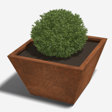 Cortenstaal gelaste plantenbak Cone 80x80x50 ZONDER bodemplaat