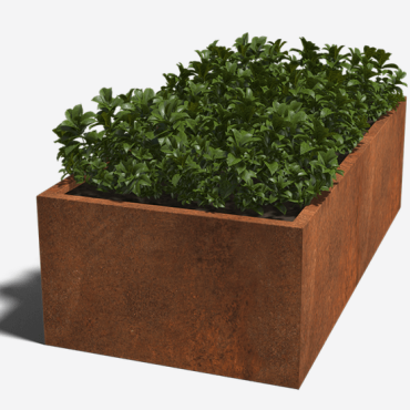 Cortenstaal gelaste plantenbak Rechthoek 200x100x60 ZONDER bodemplaat