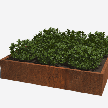 Cortenstaal gelaste plantenbak Vierkant 200x200x40 ZONDER bodemplaat