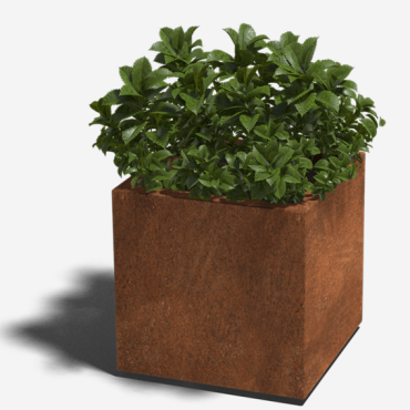 Cortenstaal gelaste plantenbak Vierkant 50x50x50 - MET Bodemplaat