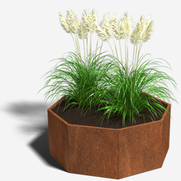 Cortenstaal plantenbak Achthoek 70 H=70 cm ZONDER bodemplaat