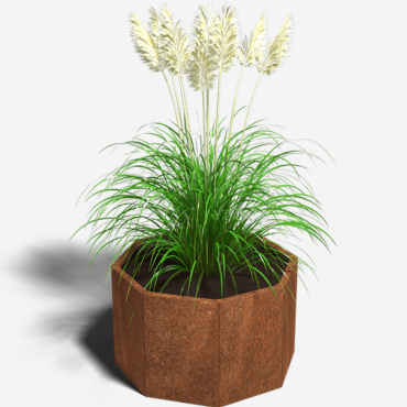 Cortenstaal plantenbak Achthoek 96.6x96.6 cm H=30 cm ZONDER bodemplaat