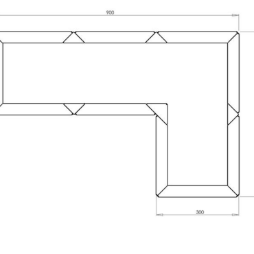 Cortenstaal plantenbak Hoekopstelling 30 H=30 cm MET bodemplaat
