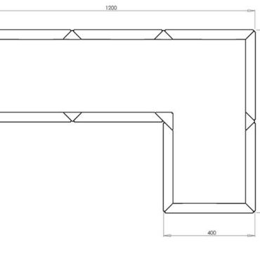 Cortenstaal plantenbak Hoekopstelling 40 H=60 cm MET bodemplaat
