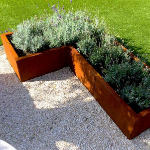 Cortenstaal plantenbak Hoekopstelling 50 H=60 cm MET bodemplaat