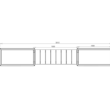 Cortenstaal plantenbak met bankje Rechthoek 321.3x50 cm H=50 cm 321.3x50 cm H=50 cm MET bodemplaat