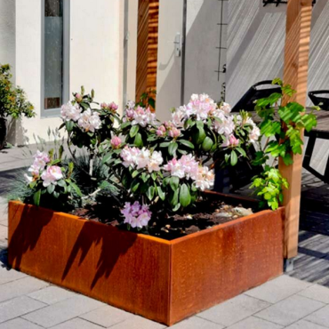 Cortenstaal plantenbak Rechthoek 60x120 H=30 cm MET bodemplaat